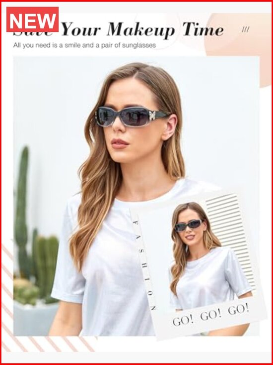 Polarized Butterfly Sunglasses for Women 99.99% UV Protection Wrap Around
